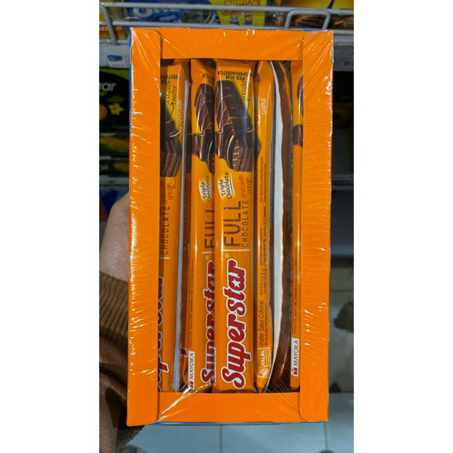 

SUPERSTAR WAFER isi 20pcs FULL COKLAT TRIPLE COKLAT-WAFER SUPERSTAR