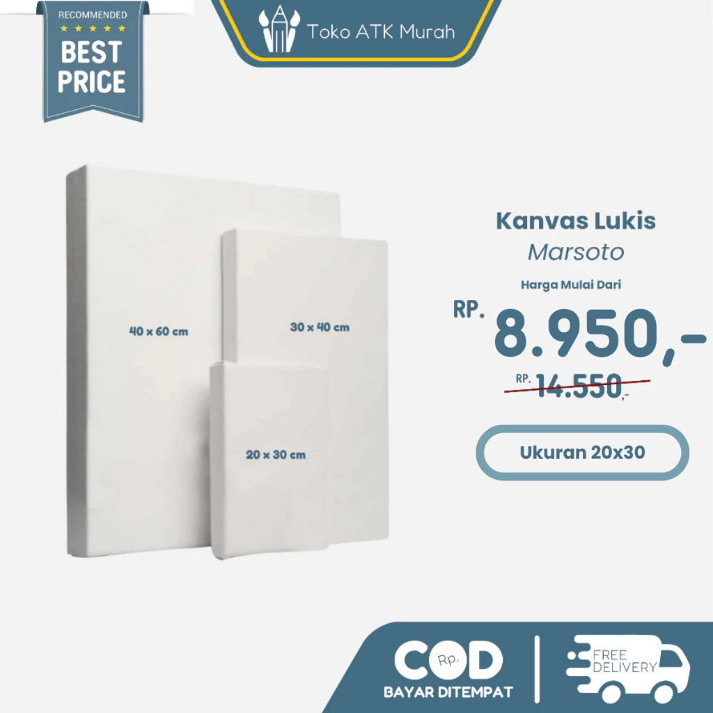 

Kanvas Lukis 20 x 30 cm / Canvas Board Marsoto