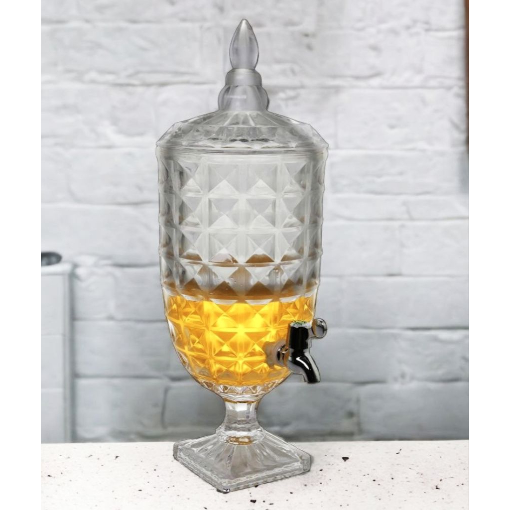 Tempat Air Kristal Brick VGC020KC, tempat air VICENZA, wadah minuman volume 4 Liter, wadah saji temp