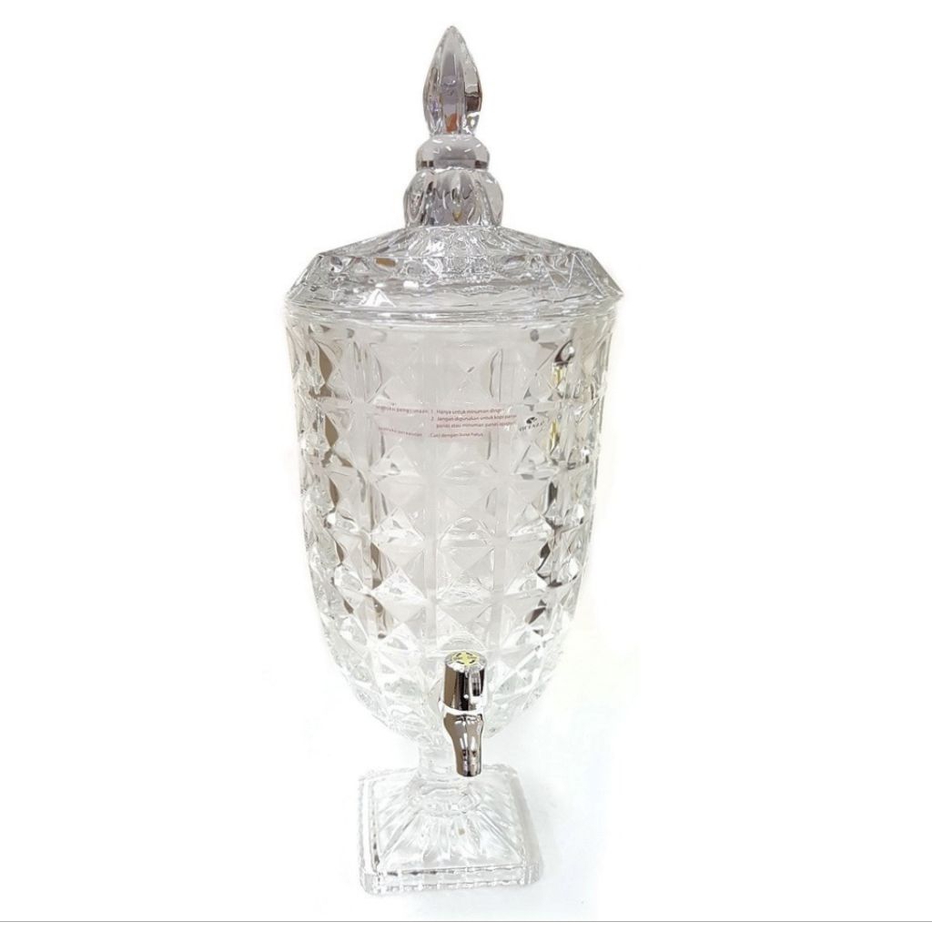 Tempat Air Kristal Brick VGC020KC, tempat air VICENZA, wadah minuman volume 4 Liter, wadah saji temp