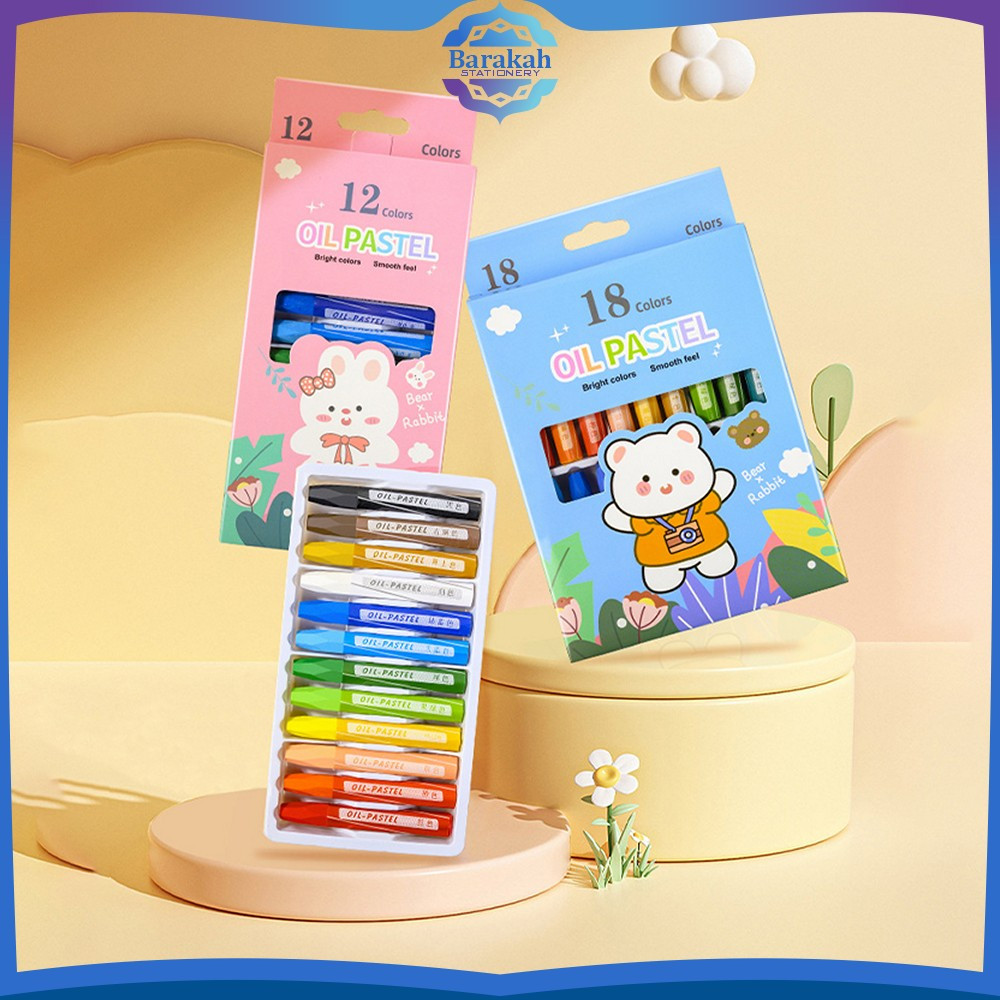 

EC Krayon Minyak Isi 24 Warna Motif Kartun / Crayon Oil Pastel Perlengkapan Mewarnai Anak / Set Krayon Pigmentasi Tinggi Aman Untuk Anak Barakah Stationery A99