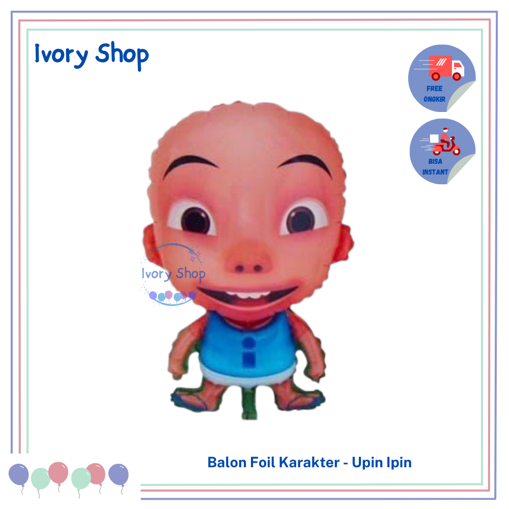 Balon Foil Gas Bisa Terbang Karakter Kartun Upin dan Ipin