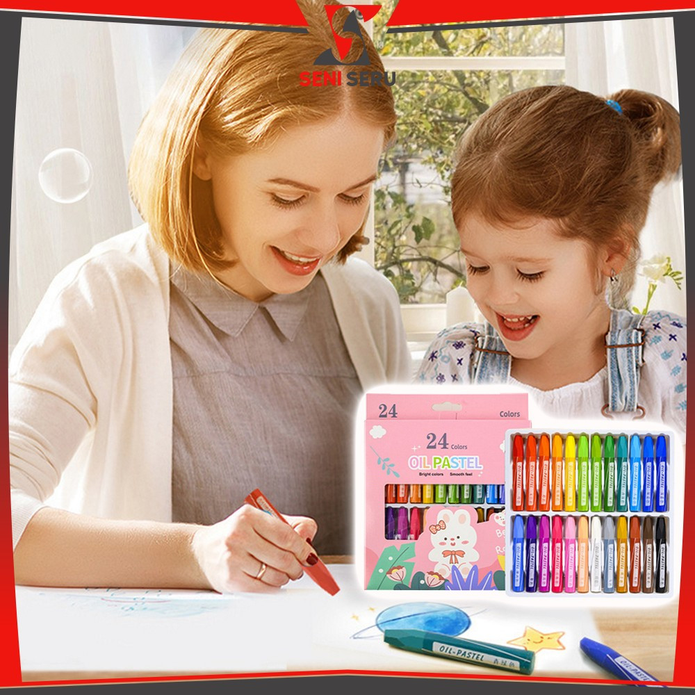 

EC Krayon Minyak Isi 24 Warna Motif Kartun / Crayon Oil Pastel Perlengkapan Mewarnai Anak / Set Krayon Pigmentasi Tinggi Aman Untuk Anak Seni Seru A99