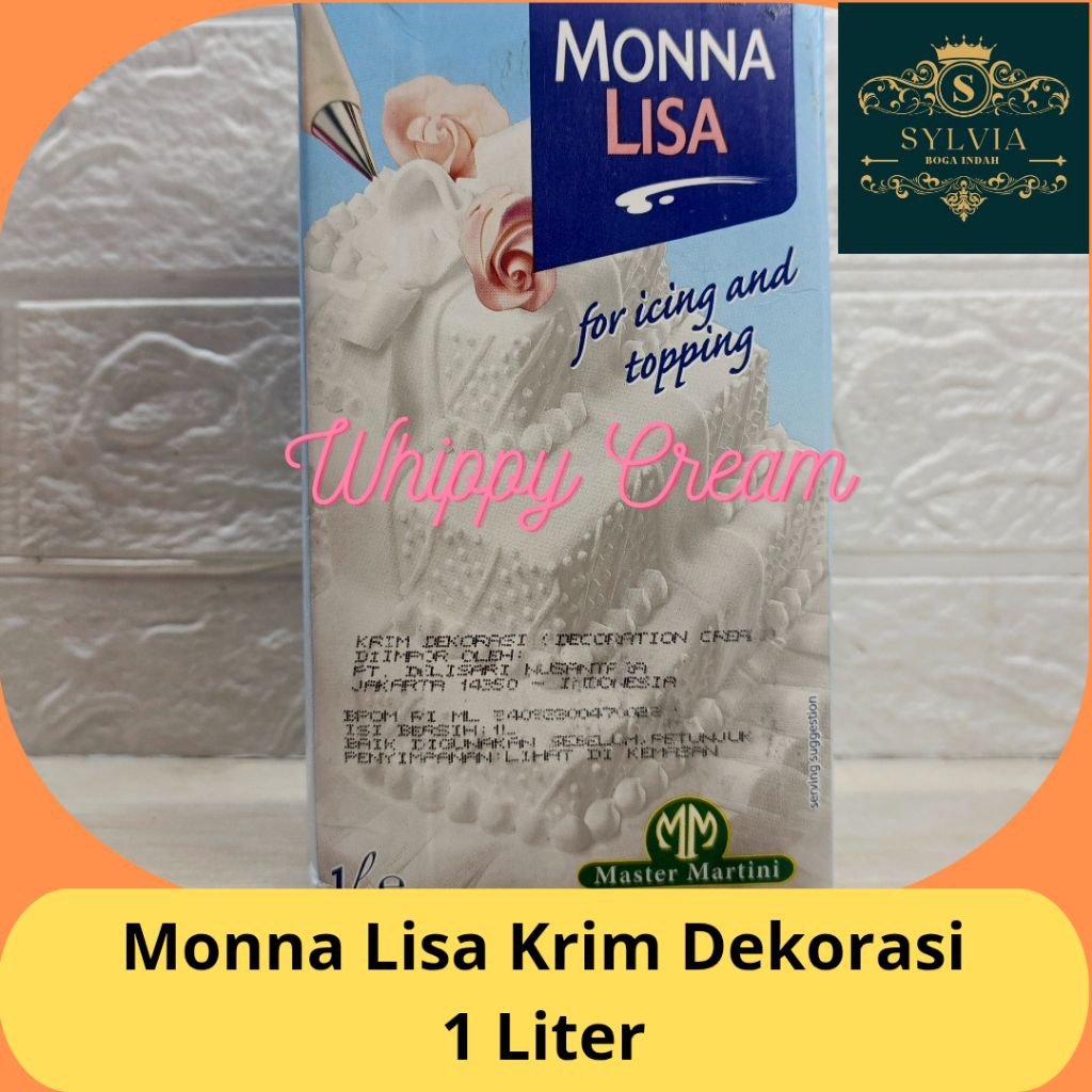 

Monna Lisa Whippy Cream / Krim Dekorasi / Whip Cream Manis 1 liter.