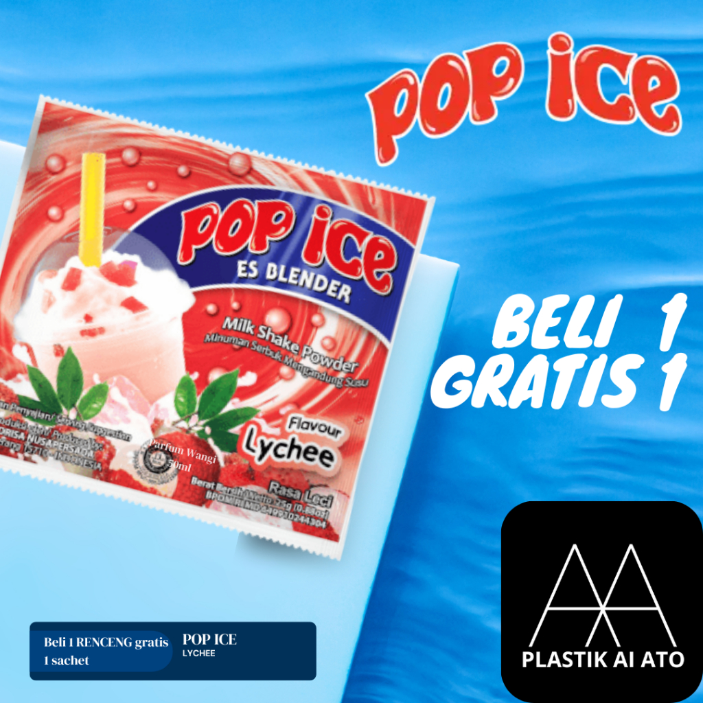 

Pop Ice Milk Shake Powder LECI 25 Gr 10 Pcs BONUS SEDOTAN 10 PCS + PLASTIK 10 PCS