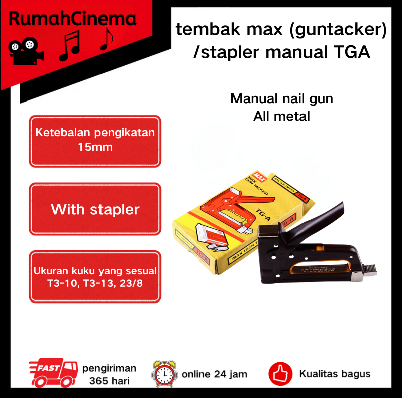 

[RumahCinema] 100% OriginalStapler Tembak Gun Tacker TG-A Max Original Guntacker alat Stapler tembak ZT