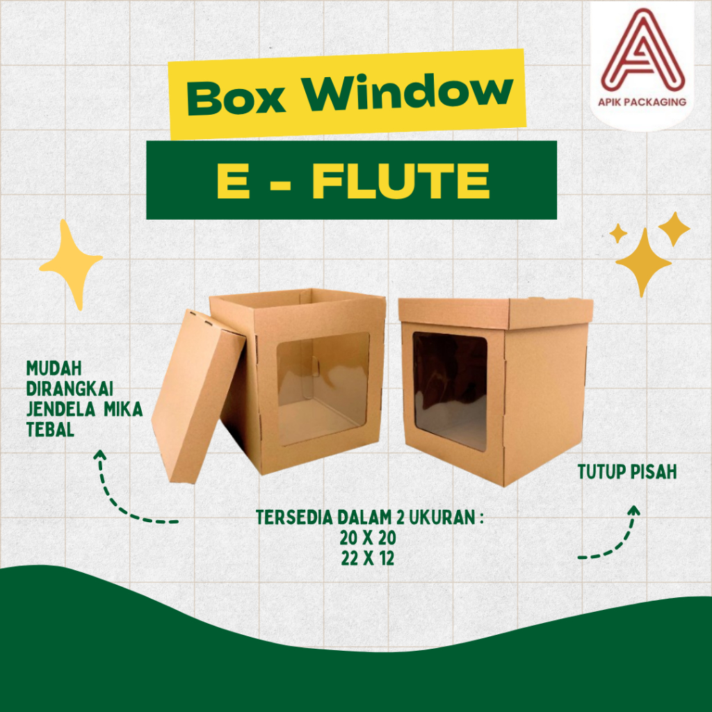 

E-FLUTE Dus Kue Tart Tinggi Kemasan Aman Bahan Tebal 30cm Isi 10pcs