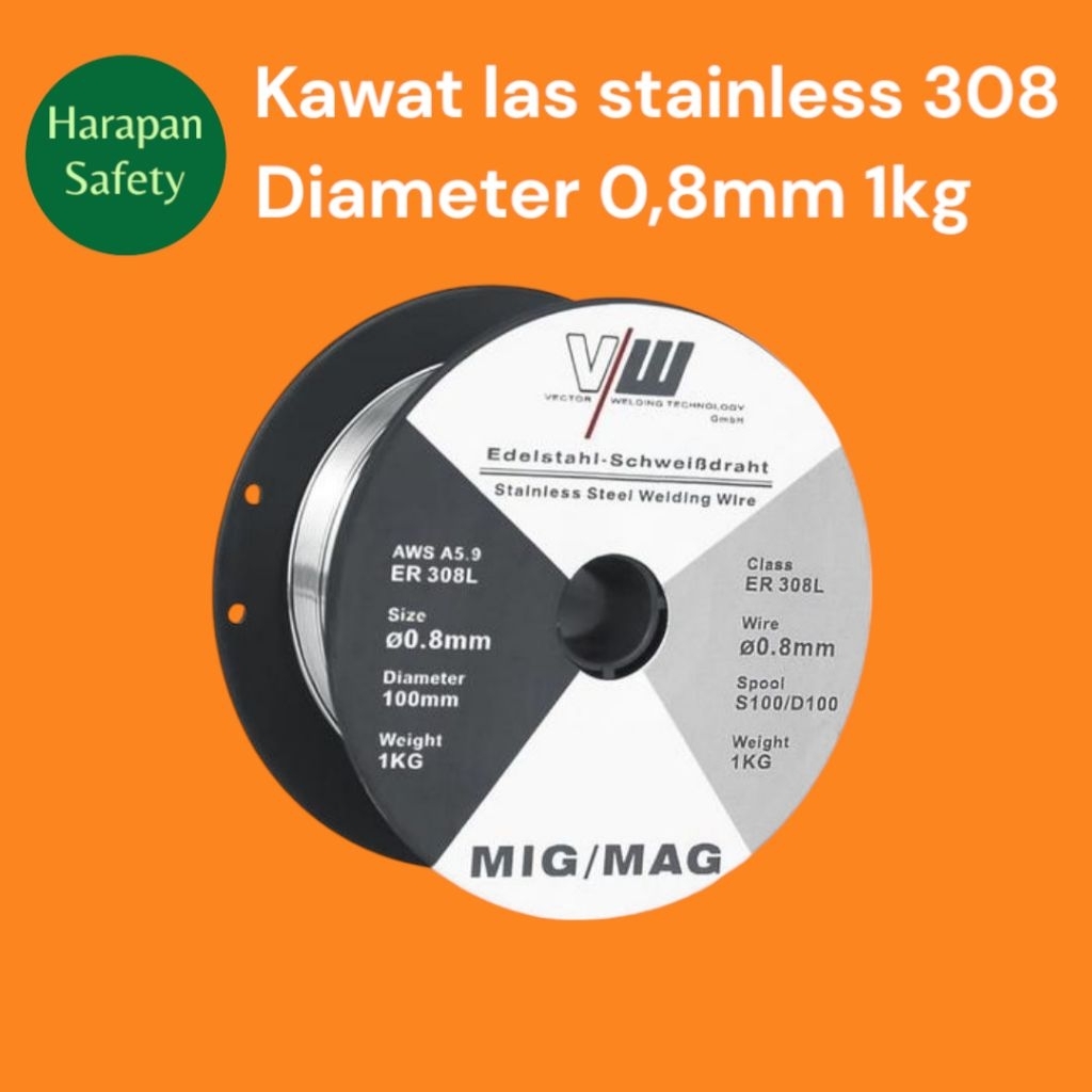 Kawat las stainless diameter 0,8mm ER308L kawat las 308 untuk las stainless dia 0,8 1kg