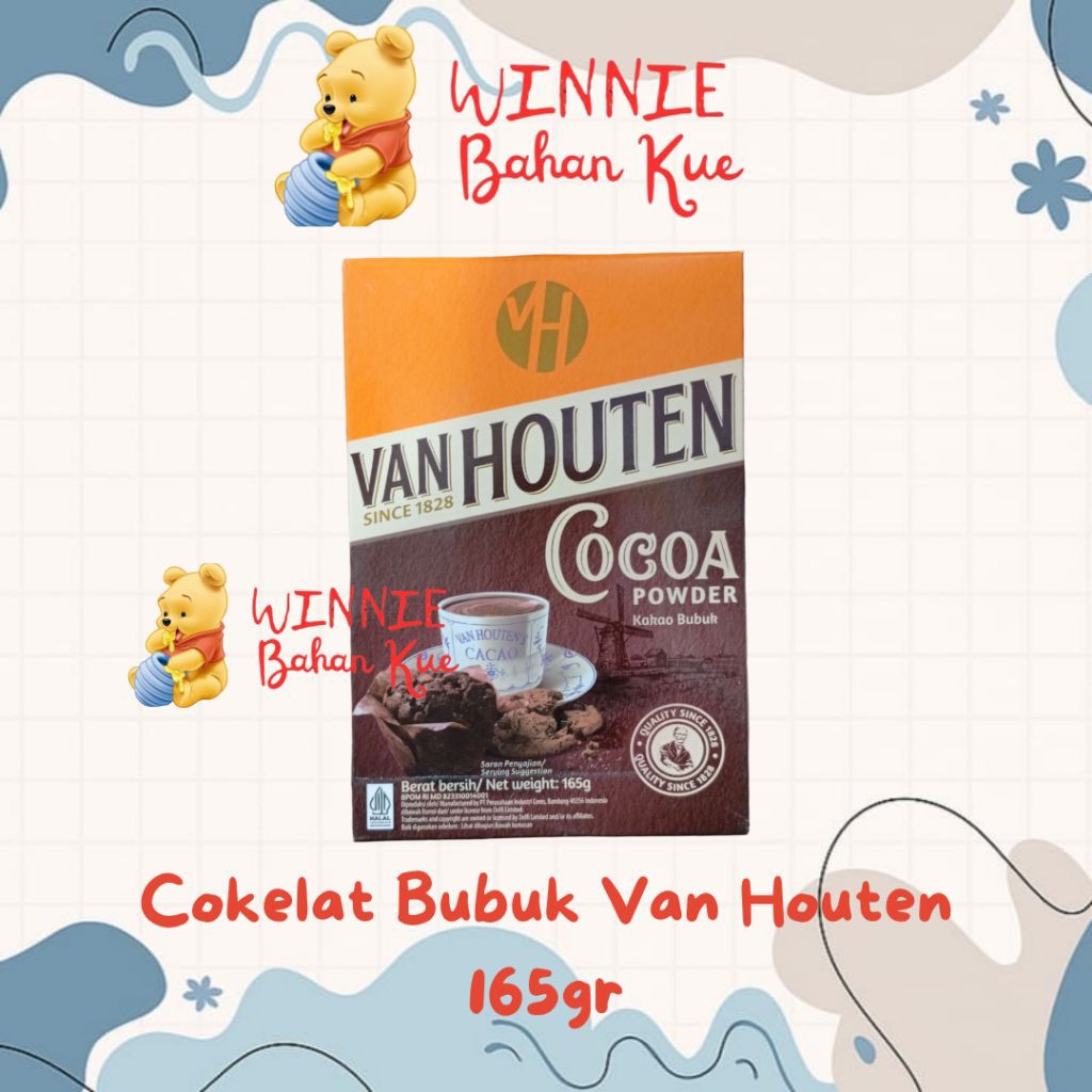 

Van Houten cokelat bubuk 165gr, 80gr, 40gr