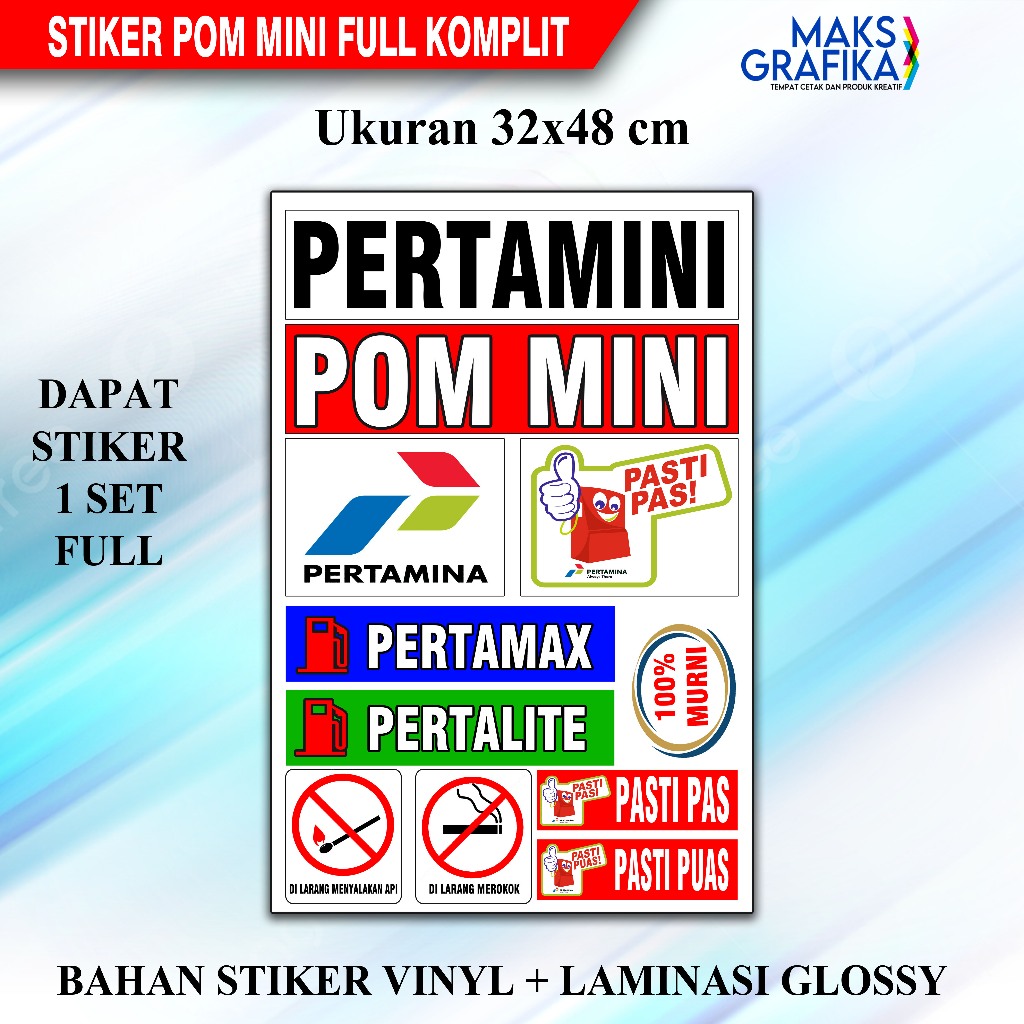 

STIKER POM MINI 1 SET FULL