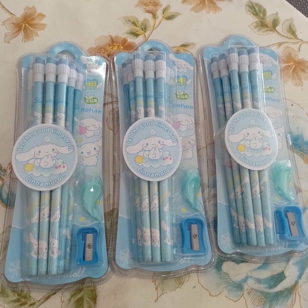 

Pensil HB 12pcs + penghapus & rautan cinnamoroll