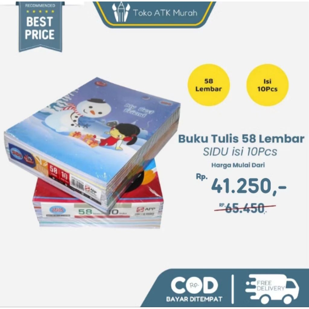 

BUKU TULIS VISION 58 LEMBAR | 1 PACK ISI 10