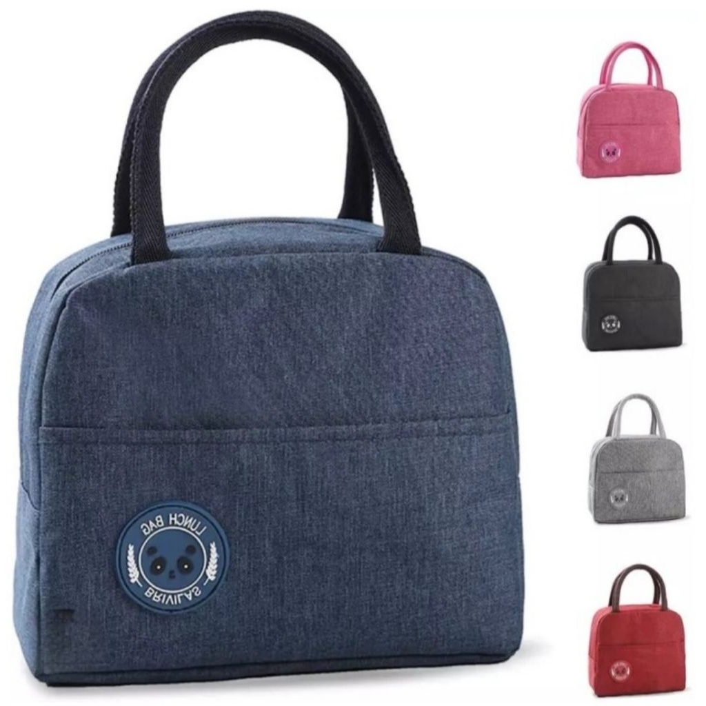 Tas Bekal Polos Warna Kain Alma Bagus / Tas Lunch Bag Polos Warna