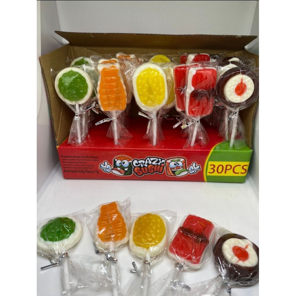 

permen crazy sushi isi30 pcs