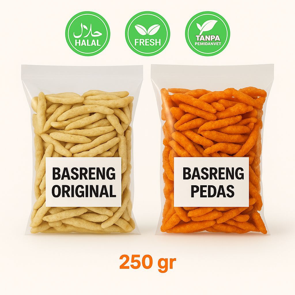 

Bundling Basreng Original 250g + Pedas Daun Jeruk 250g – Duo Kriuk Priyo Snack Borobudur Magelang