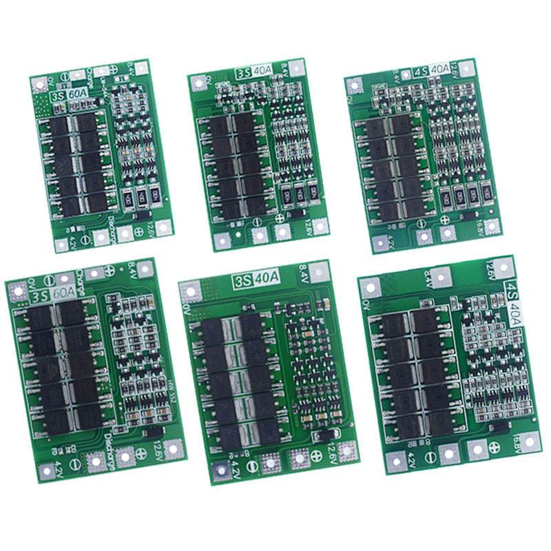 Jlelectro Bms 3S 4S 40A 60A 12.6V 18650 Li-Ion Lithium Battery Bms Balanced/Enhanced Protection