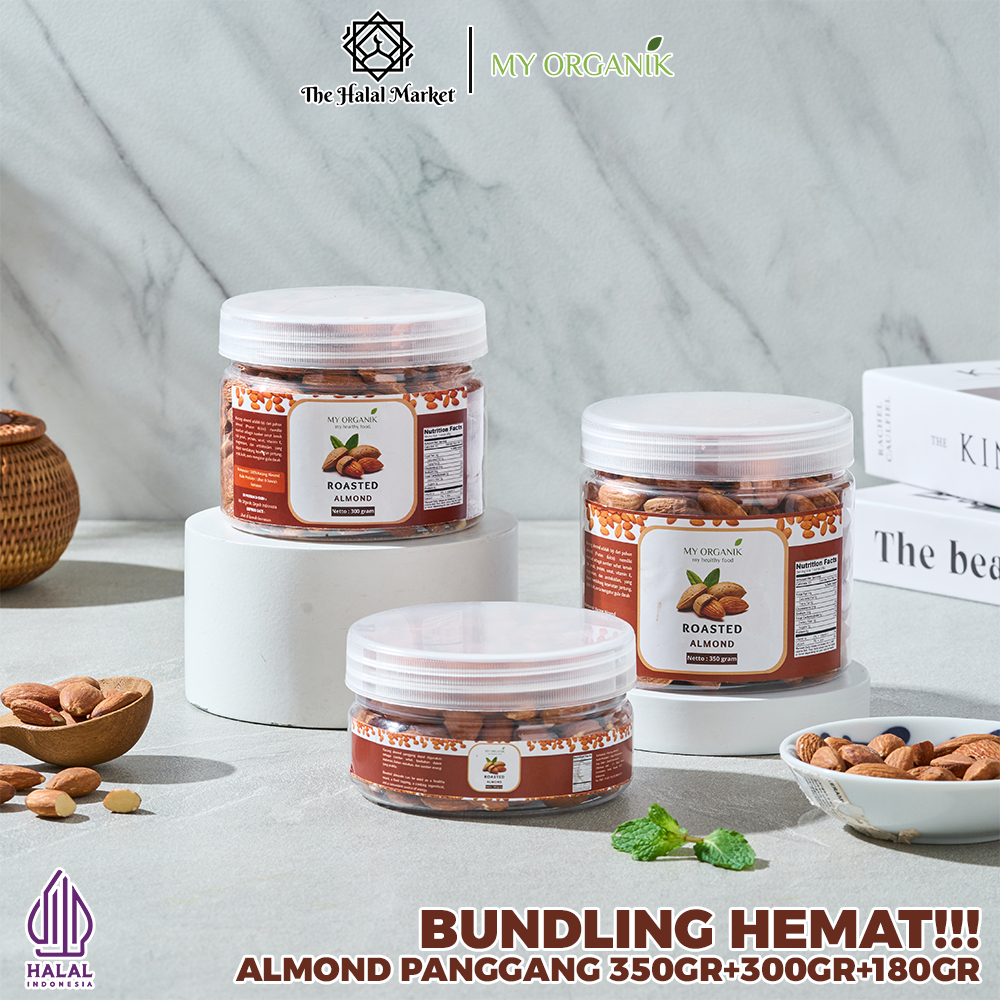 

My Organik Kacang Almond Panggang Kupas Premium Organik Roasted Almond Original Natural