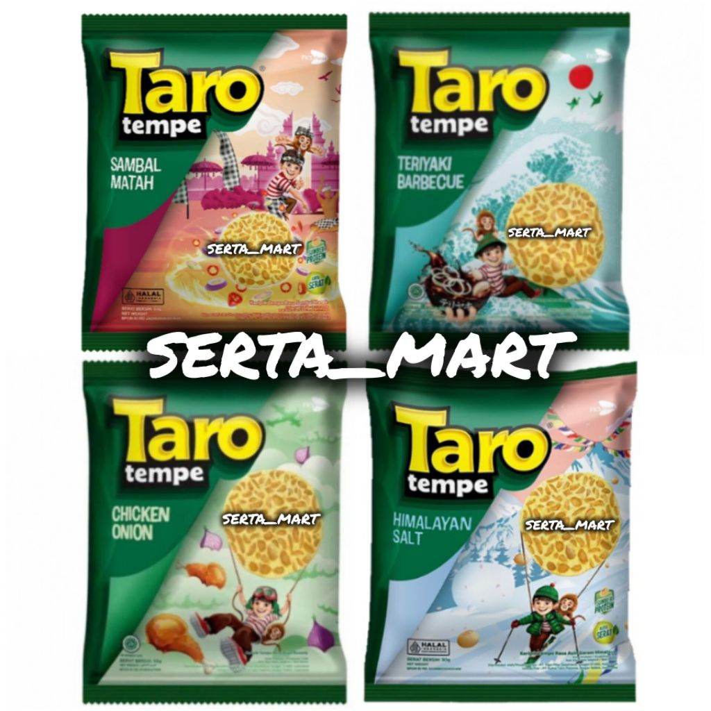 

Taro Tempe 50gr - Taro Keripik Tempe Rasa Chicken Onion / Teriyaki BBQ / Matah / Himalayan Salt