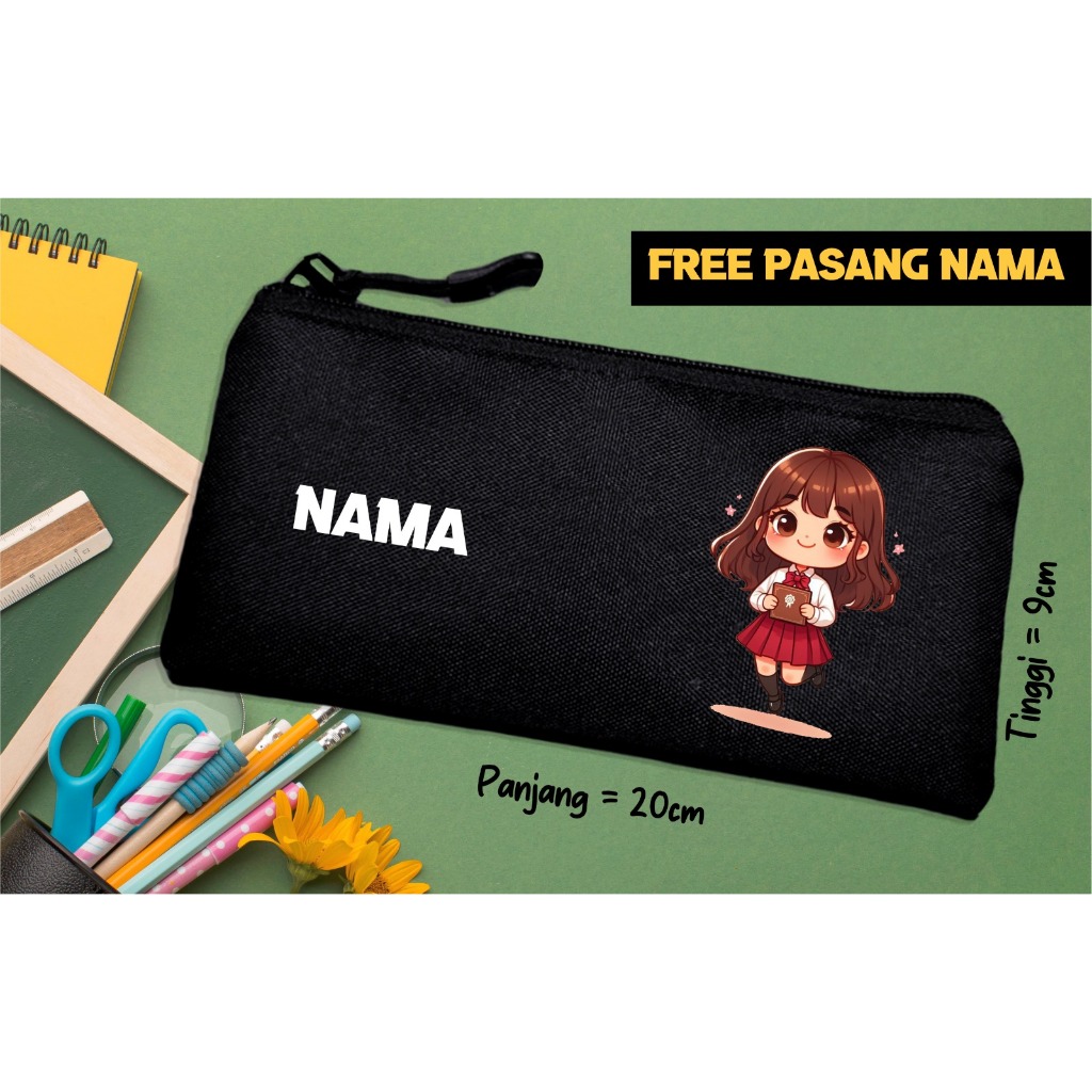 

Ready Free nama Tempat Pensil Anak Sekolah TK SD SMP / Kotak Pensil Anak Laki laki Perempuan Bisa Custom Nama