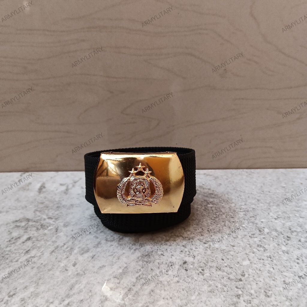 SABUK PDH POLRI LOGO LOGAM TIMBUL