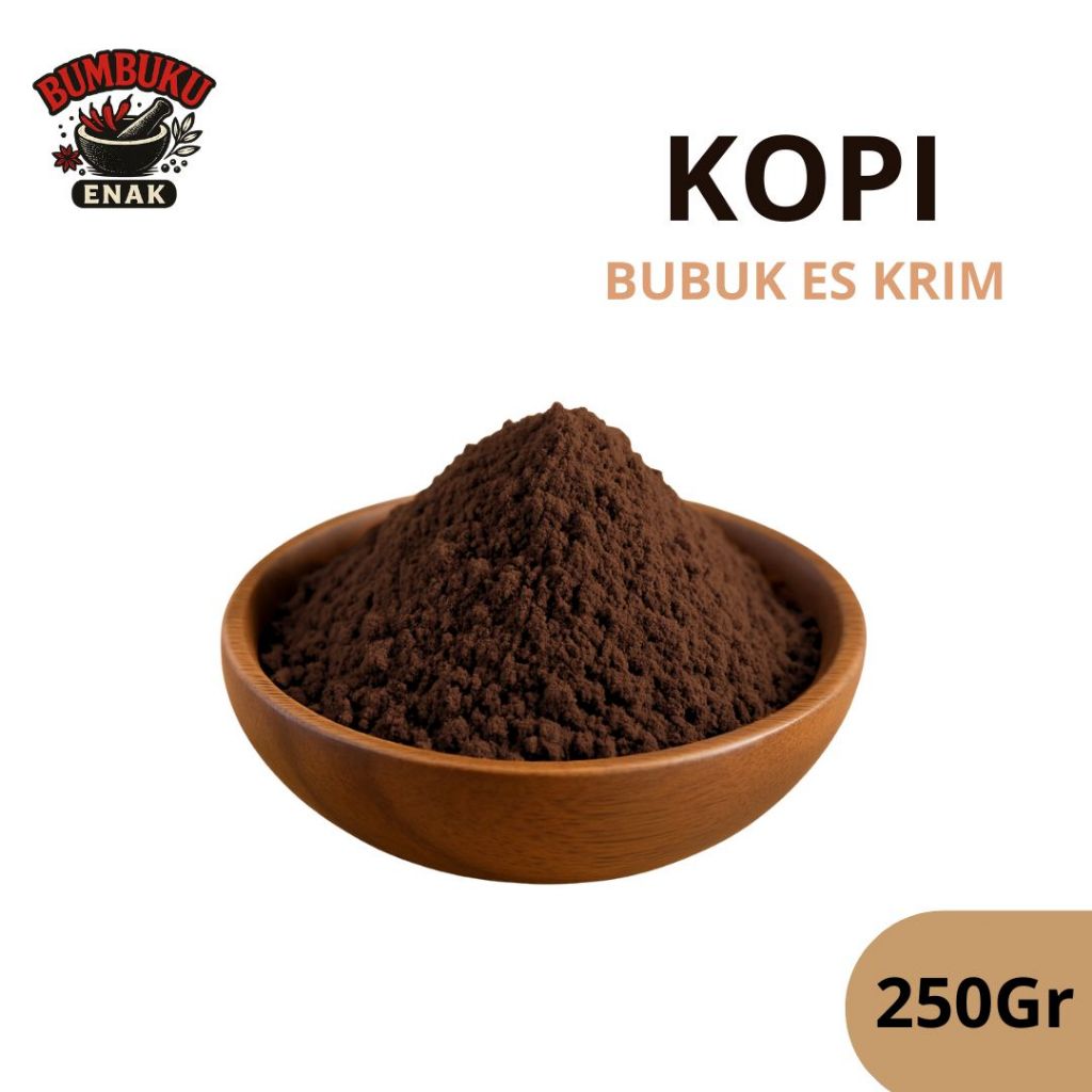 

Bubuk Es Krim Kopi 250gr – Rasa Kopi Creamy Khas Cafe, Praktis Dibuat & Cocok untuk Jualan Es Krim Rumahan