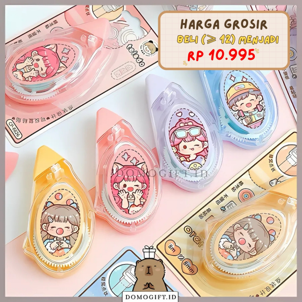 

Double Tape Roller Glue Tape Lem Kertas Selotip Aesthetic Motif Dodogirl TLD128