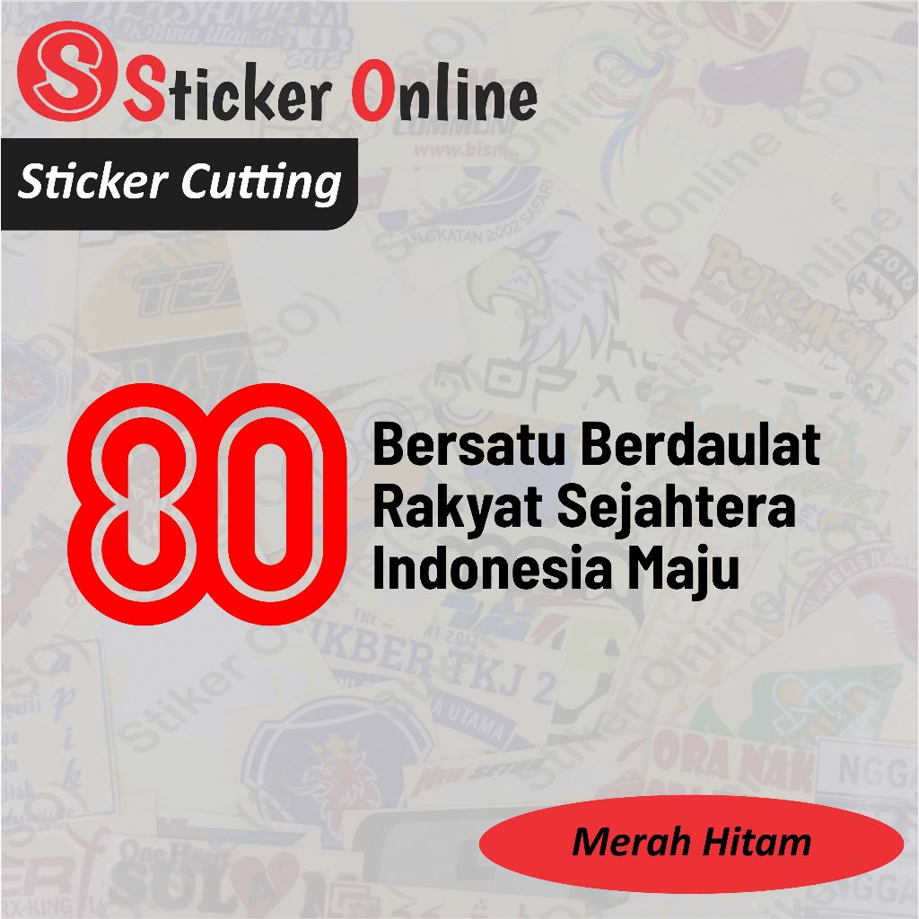 Stiker Logo HUT RI 80 Ukuran Besar | Sticker Cutting Logo HUT RI Ke-80 Besar