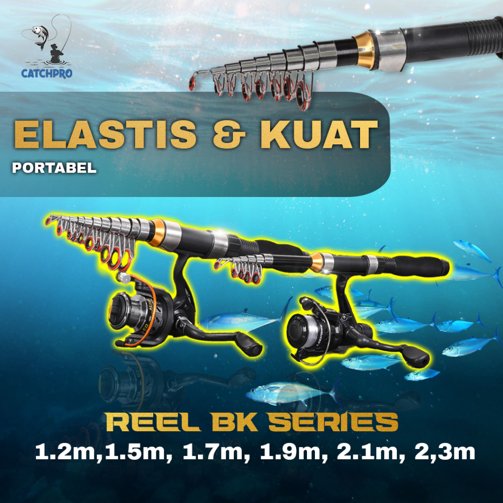 Joran Mini Telescopic Fiberglass 1M – 2.3M | Joran Pancing Laut & Sungai Ringkas Portable