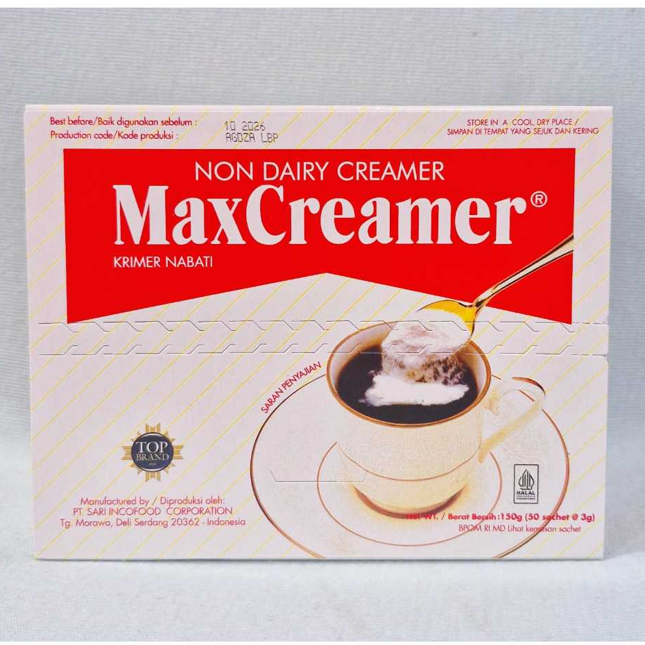 

Max Creamer Non Dairy Creamer (1 Box isi 50 Sachet)