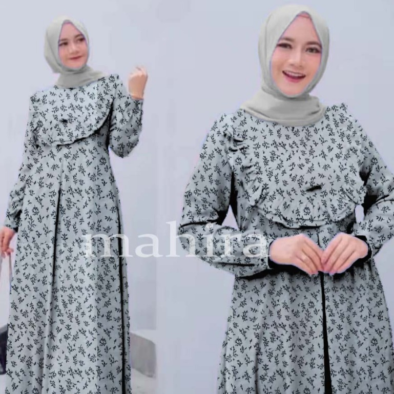 Raya Series Gamis MAHIRA Muslim Syari Busui Resleting Depan Lengan Panjang Wanita Jumbo