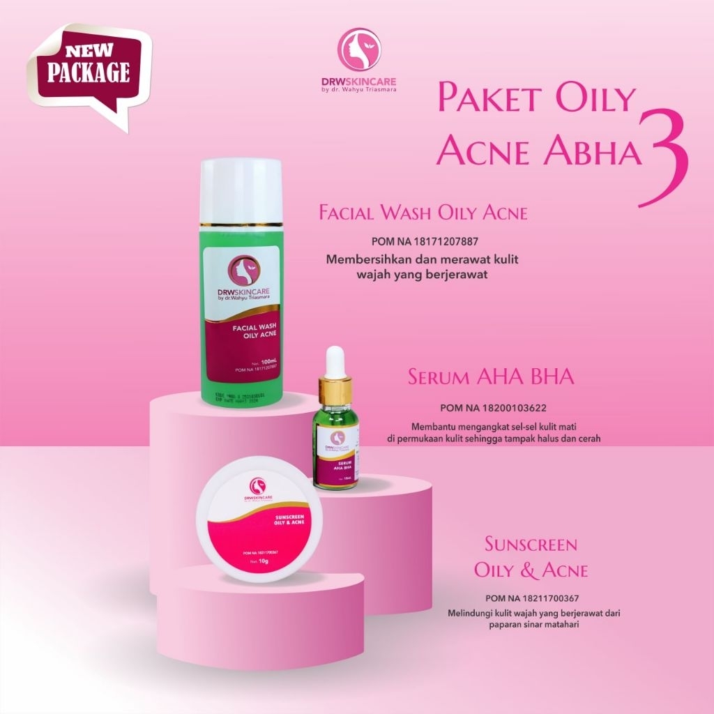 DRW Skincare Paket Oily AHBHA-3 | Untuk Kulit Berminyak & Berjerawat