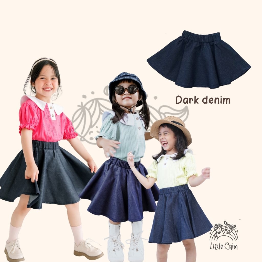 LITTLE CAIM - boa jeans skirt rok jeans anak perempuan rok jeans pendek rok anak jeans rok anak lucu