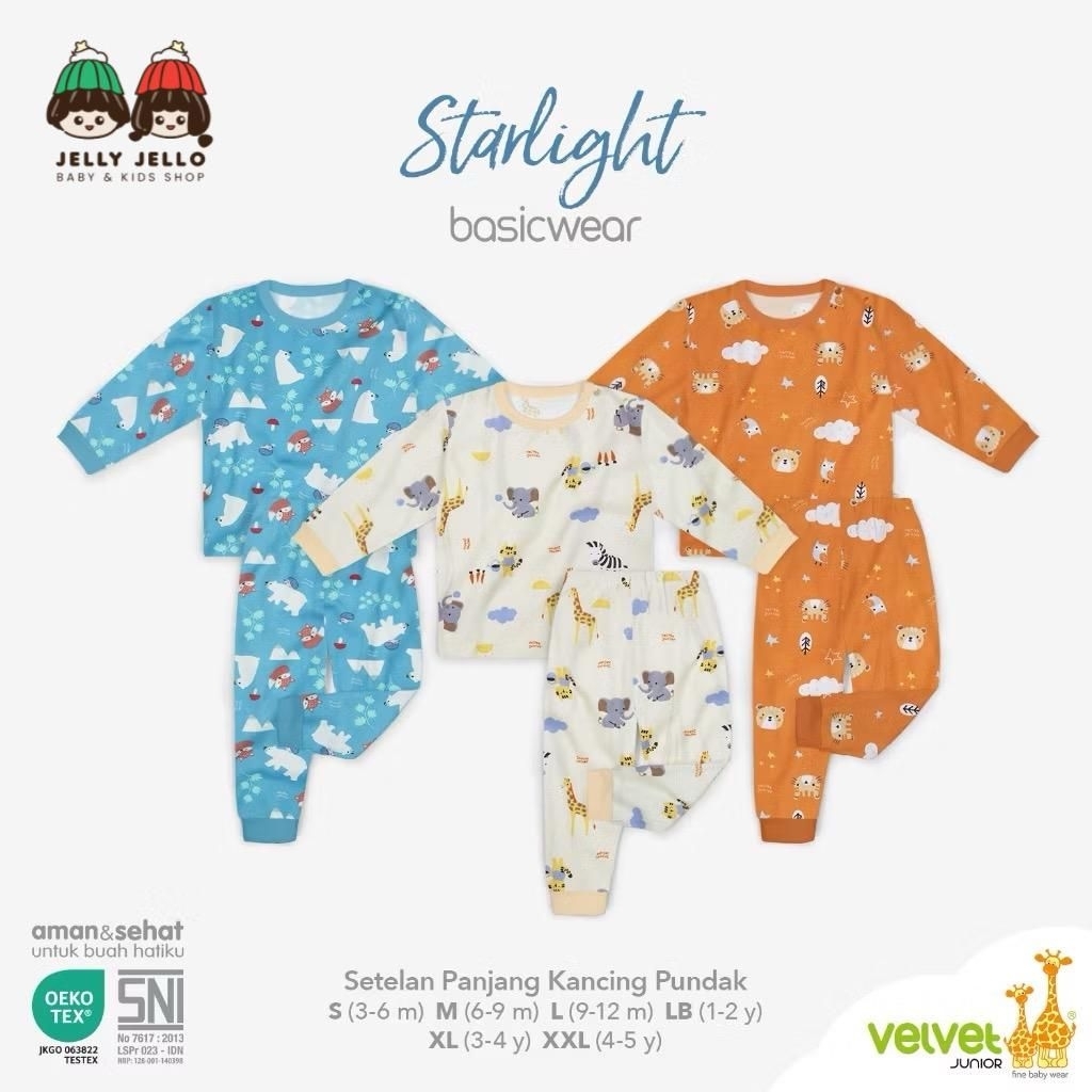 Velvet Junior Set Oblong Panjang Celana Panjang - Motif Starlight