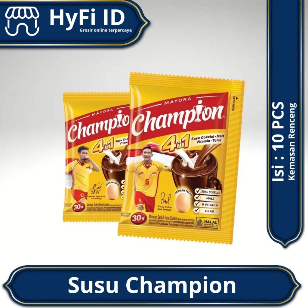 

Mayora Champion - Susu Cokelat Seduh Kaya Akan Vitamin