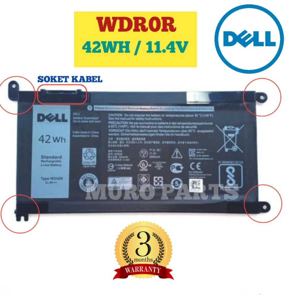 BATERAI BATRE BATERY LAPTOP Dell Inspiron Inspiron 13 5378 2 in 1 5368 3000 4000 5000 7000 GARANSI B