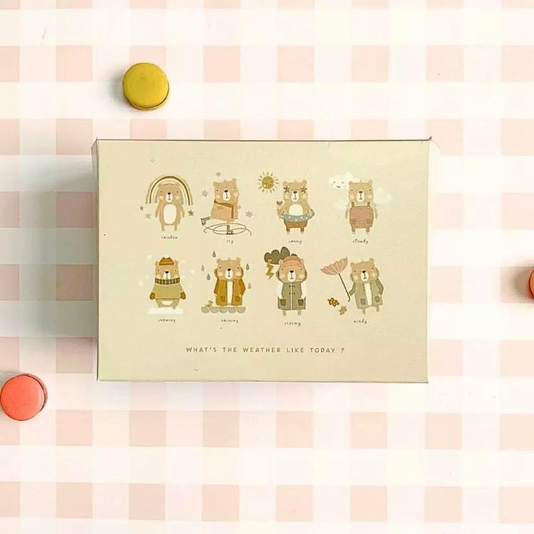 

Kotak kue Qiuqiu R5 Snack Box Cake Box Dos Roti motif - Brown be