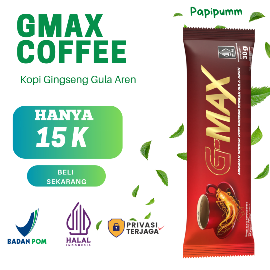 

G-Max Kopi Ginseng GMax 1 Sachet Kopi Stamina Pria Dewasa - COD BISA