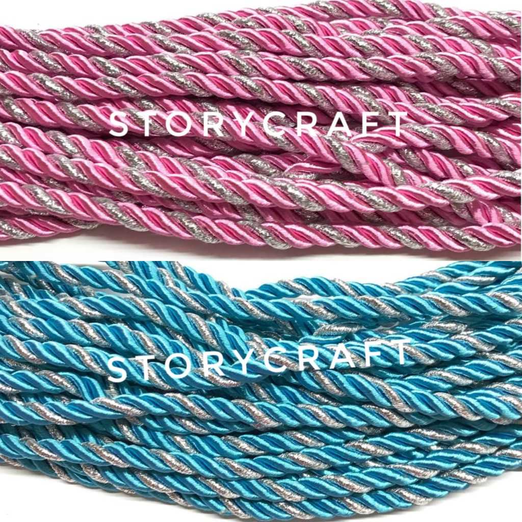 

1 YARD | 5MM / TALI TAMPAR LIS SILVER / TALI KUR TAMPAR GLITER SILVER / TALI TAMBANG LIS SILVER