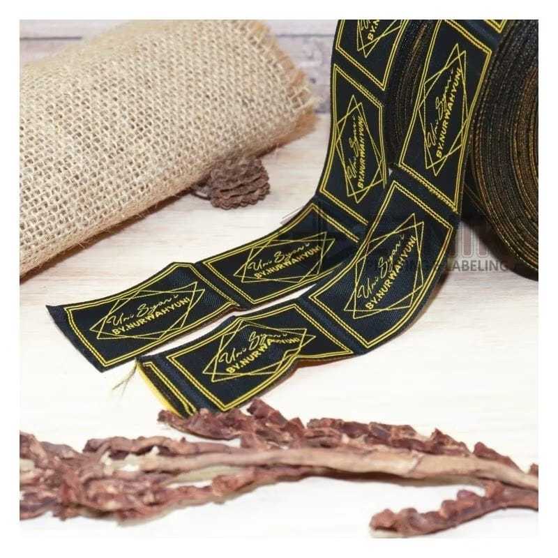 

label Woven 3,5x5 label pakaian label kerah woven damask