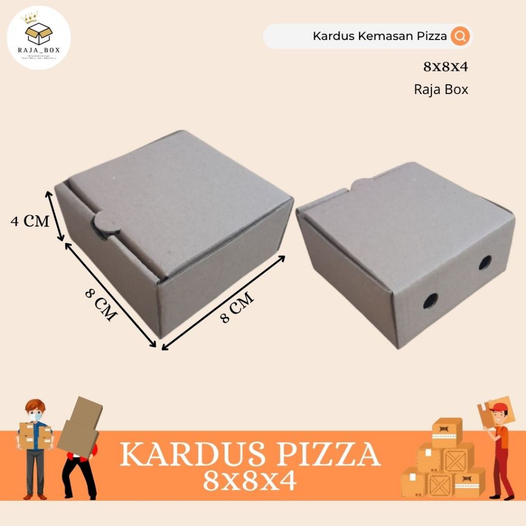 

Kardus Pizza 8x8x4 Box Pizza Die Cut Polos