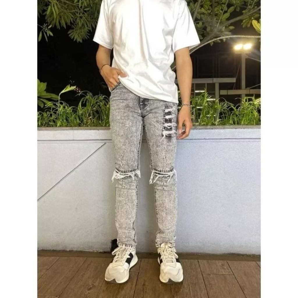 Celana Jeans Pria Rucas Denim Original Destroy Ripped | Celana Jeans Pria ripped