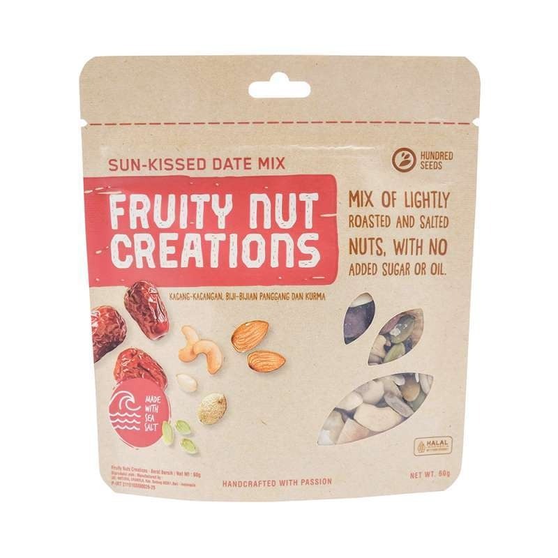 

[oddsolshop] pekanbaru/Hundred Seeds Fruity Nut Creations Sun Kissed Date Mix 60GR Kacang Biji Kurma