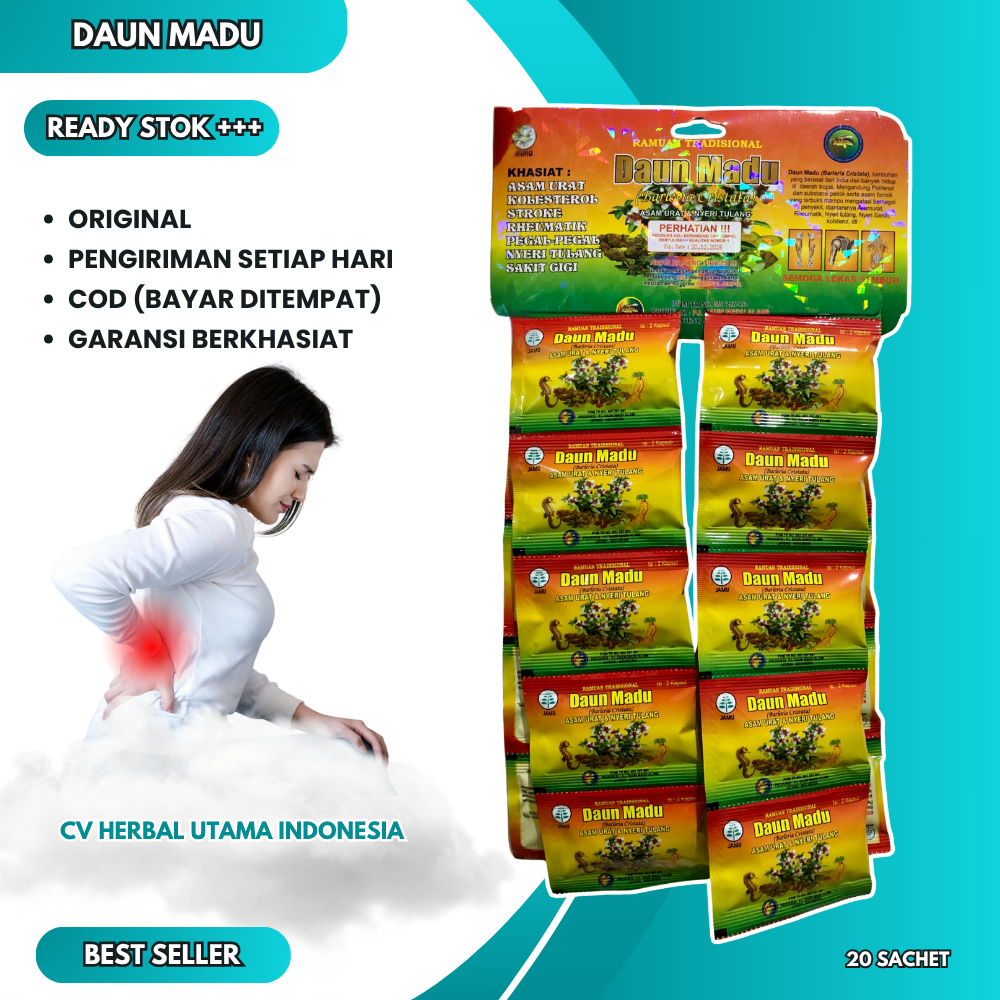 

Daun Madu Kapsul Asam Urat Pegal Linu Renceng Original Asli