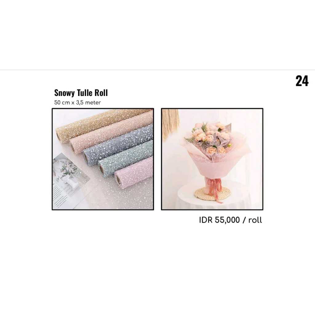 

MY Supplies - Flower Wrapping Paper Snowy Tulle Roll Bungkus Buket Bunga Salju Rol