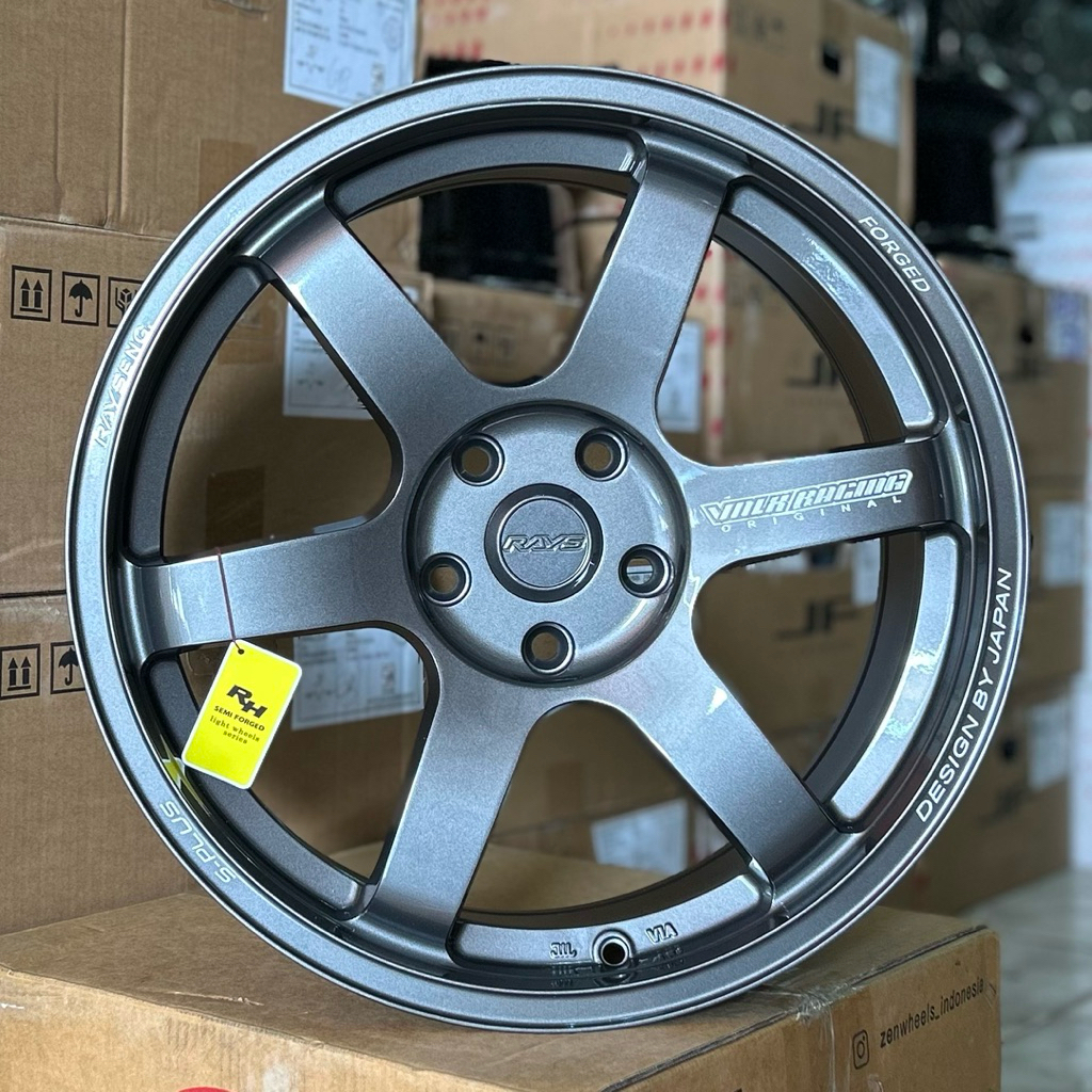 Velg Rays Te37 Ring 18 Lebar 8 Pcd 5x114.3 Et 45 Warna Gunmetal Milled Text | Velg R18 | Velg Mobil 