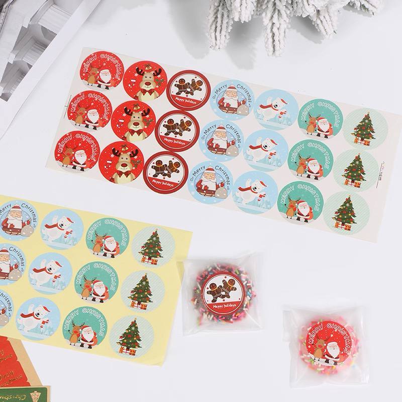 

Stiker Merry Christmas/Stiker Hampers Natal / Stiker Toples Kue Kering Natal