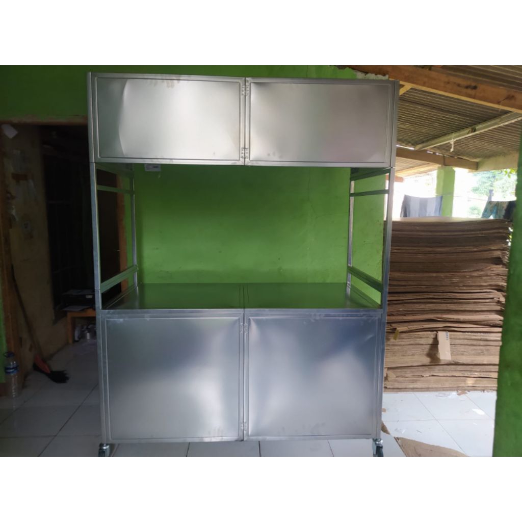 booth portable/gerobak dorong lipat/meja kompor lipat serbaguna