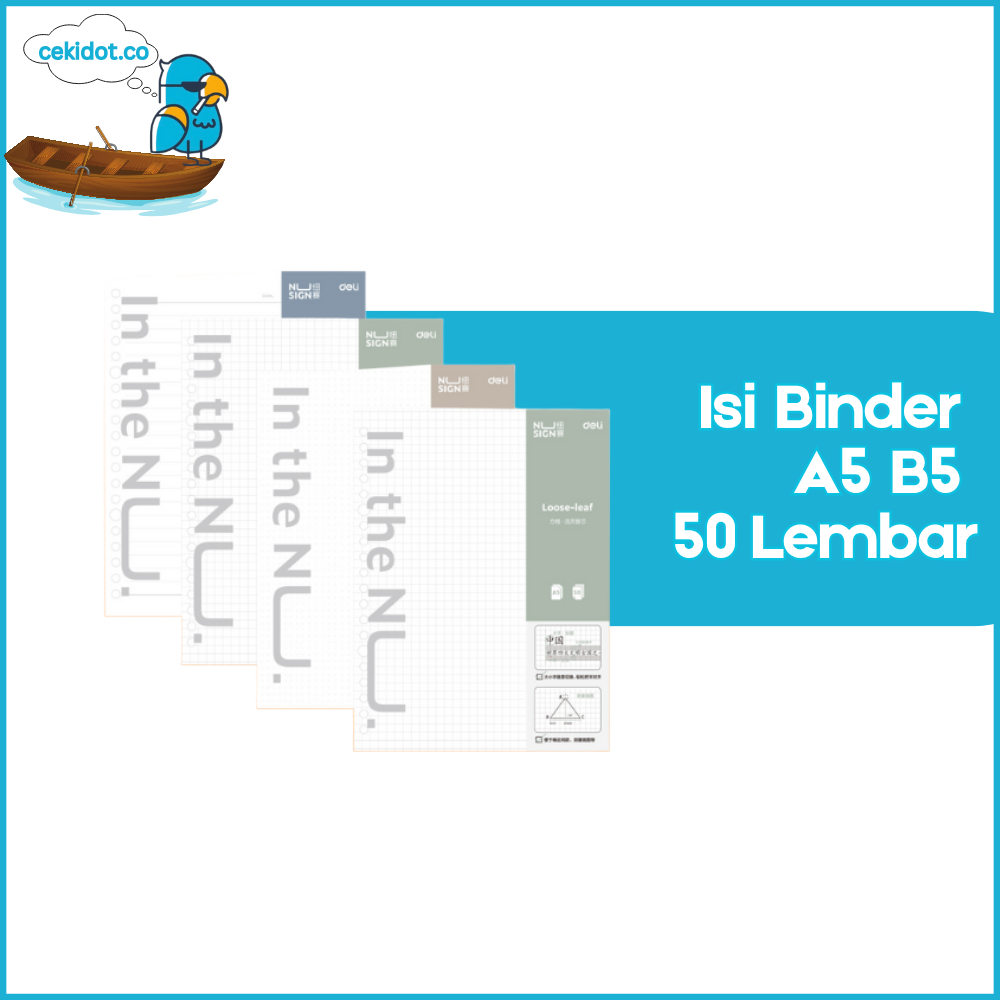 

Cekidot DELI045 Nusign Loose-leaf Notebook Refill / Isi Binder A5 B5 50 Lembar NS31X Y1684