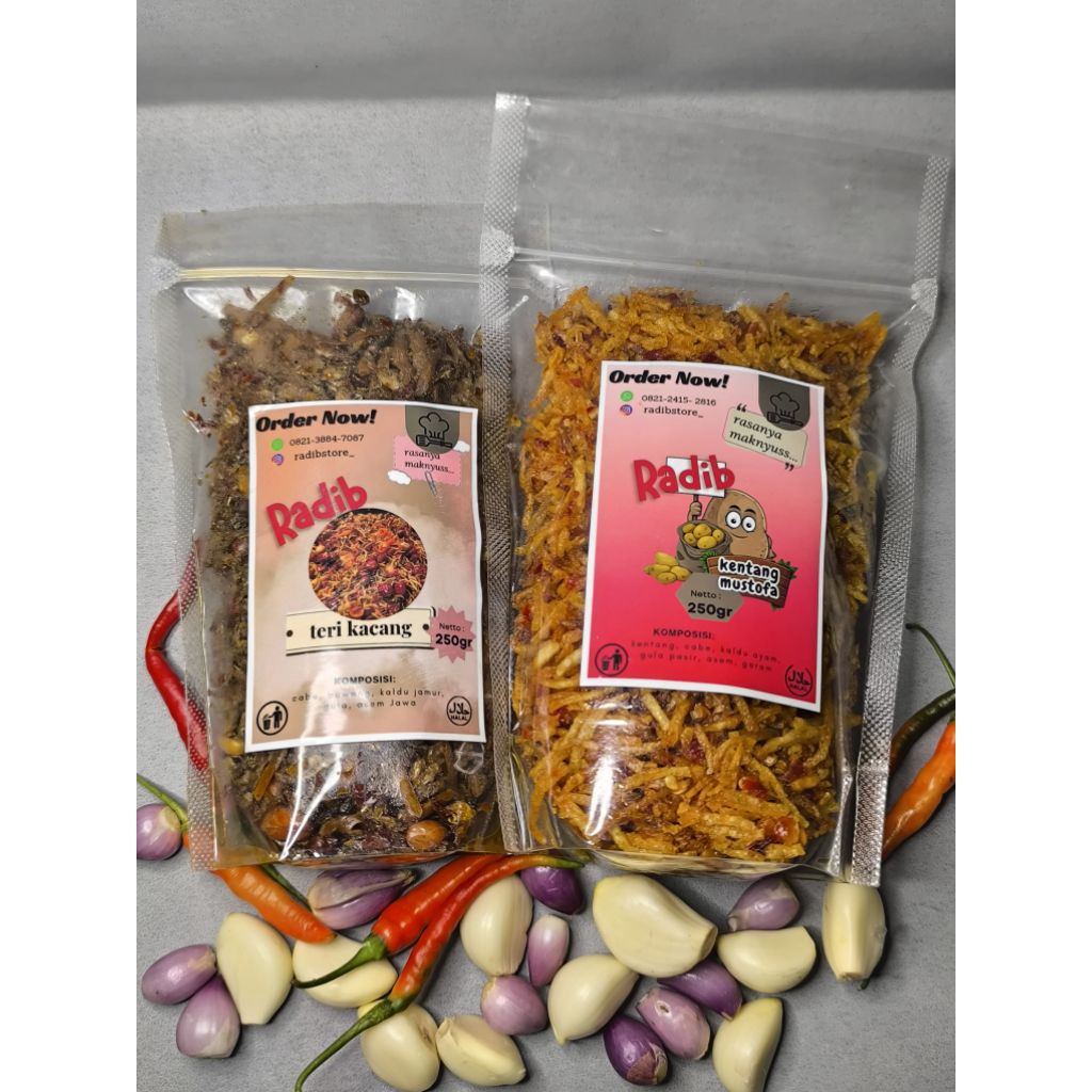 

Paket Hemat 2 – Kentang Mustofa + Teri Kacang – Lauk kering Radib