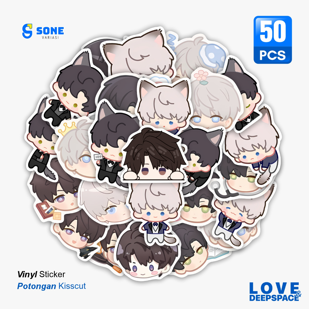 

Sticker Pack LOVE AND DEEPSPACE / Stiker Kartun Animasi Paper Vinyl Deco Buku Jurnal Tumbler Laptop Aesthetic